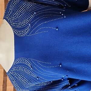 Luna Diamond/pearl Vibrant Blue Knit Top